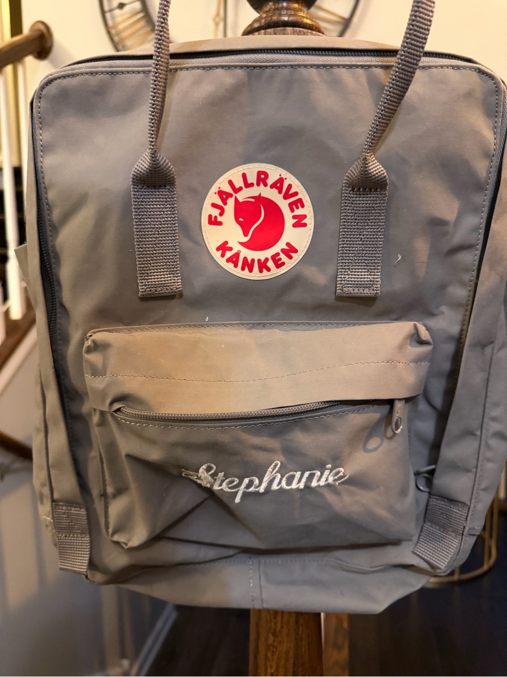 Kånken Grey Backpack with Front Pocket